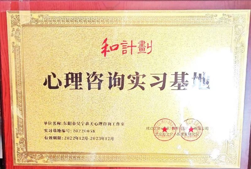 和计划——心理咨询实习基地
